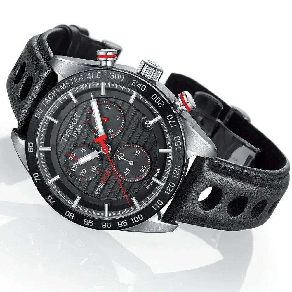 Tissot Mens Black Leather Watch T100.417.16.051.00
